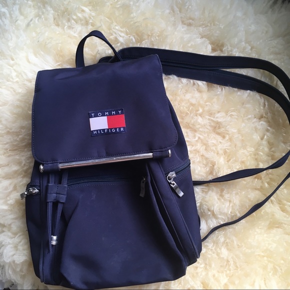 Tommy Hilfiger Handbags - Vintage Tommy Hilfiger Backpack Bookbag Logo Tommy